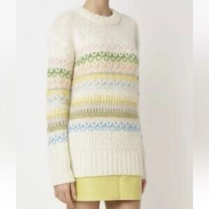 Coach Pastel MultiColor Fair Isle Pullover Sweater Fits like Medium VGUC